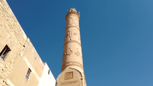 Mardin Turcja Styczeń 2020 Minaret Ulu Cami Znany Również Jako — Wideo stockowe