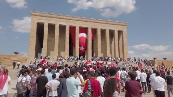 Анкара Туреччина Серпень 2019 Люди Які Відвідують Мавзолей Лідера Туреччини — стокове відео