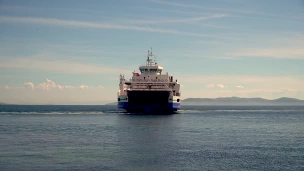 Marmara Island Balikesir Αύγουστος 2019 Πλοία Αυτοκίνητο Και Επιβάτες Από — Αρχείο Βίντεο