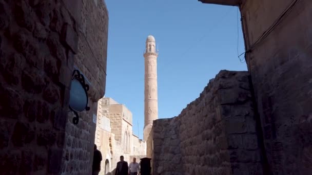 Mardin Turecko Leden 2020 Minaret Ulu Cami Známý Také Jako — Stock video