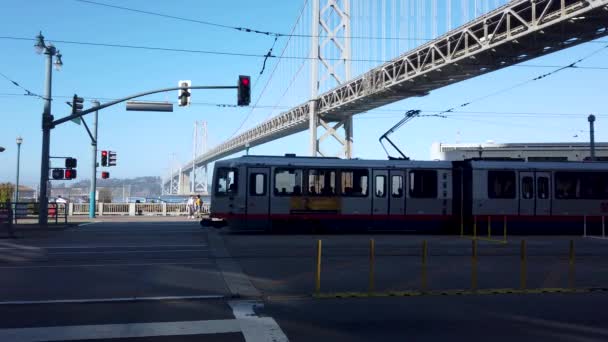 San Francisco California Agosto 2019 Vista Panorámica Del Puente Bahía — Vídeo de stock