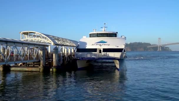 San Francisco California Agosto 2019 Bay Ferry Ferry Catamarán Alta — Vídeos de Stock