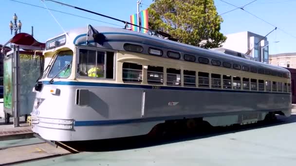 San Francisco Usa August 2019 People Using Tramway Public Transport — Stock Video