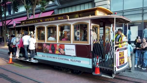 캘리포니아주 샌프란시스코 2019 관광객으로 프란시 스코의 향수에 케이블카 이것은 캘리포니아에서 — 비디오