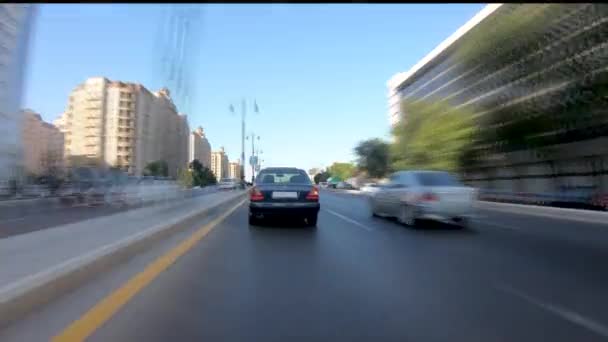 Bakú Azerbaiyán Junio 2019 Bakú City Car Traffic Time Lapse — Vídeos de Stock