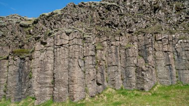 Dverghamrar denizi, Güney İzlanda 'daki Cüce Kayaları olarak da bilinen bazaltik sütunları aşındırdı..