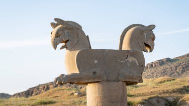 Persapolis, İran - Mayıs 2019: İran İmparatorluğu 'nun başkenti Persapolis kalıntıları, daha sonra Büyük İskender tarafından yok edildi. İran 'ın Şiraz kentindeki tarihi Persapolis kenti