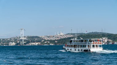İstanbul, Türkiye - Ekim 2018: İstanbul 'da yolcu gemisi