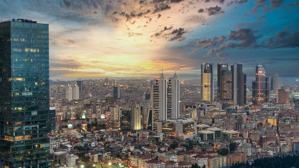 Istambul Turquia Dezembro 2019 Vista Aérea Centro Cidade Arranha Céus — Fotografia de Stock