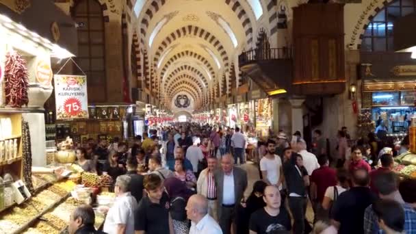 Isztambul Törökország 2019 Október Emberek Üzletei Tömegei Eminonu Kerületi Egyiptomi — Stock videók