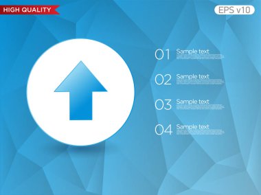 Yukarı ok simgesi. Yukarı ok simgesi düğmesi ile. Modern UI vektör