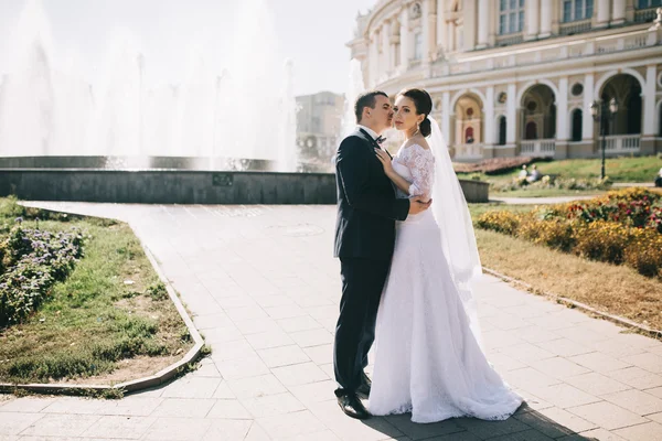 Pareja amorosa en el día de la boda — Foto de Stock