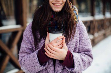 young woman with coffee