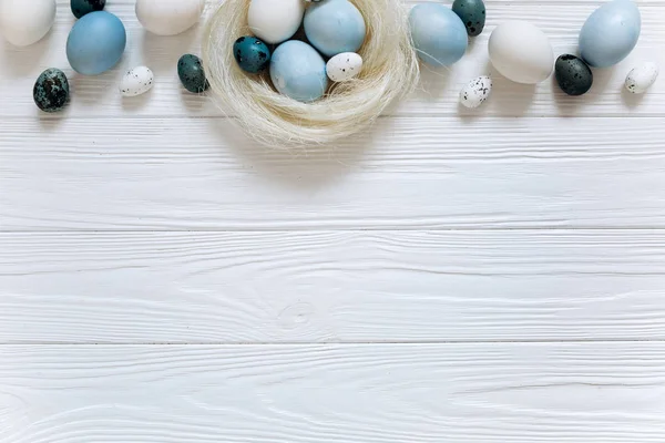 Målade ägg i boet — Stockfoto