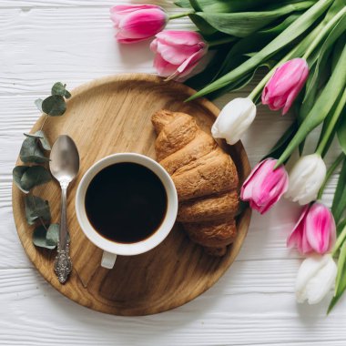 sıcak kahve ile güzel Lale