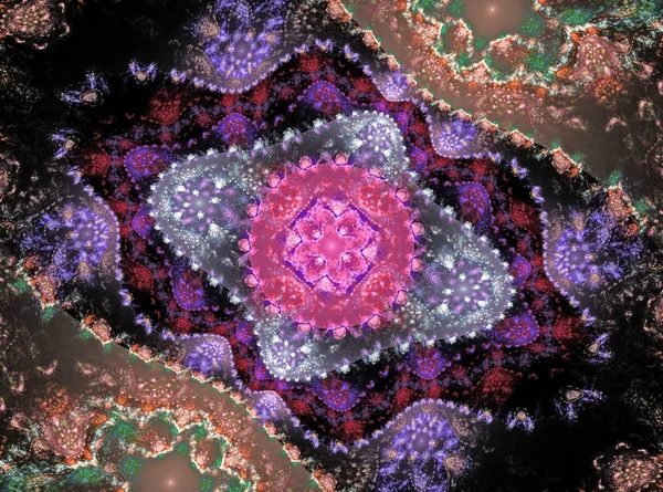 soyut fraktal Julian bilgisayar oluşturulan-siyah arka plan üzerine