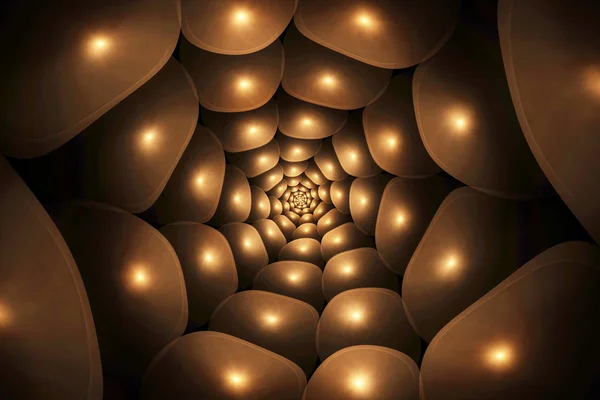 Spirale brun abstrait fractale — Photo