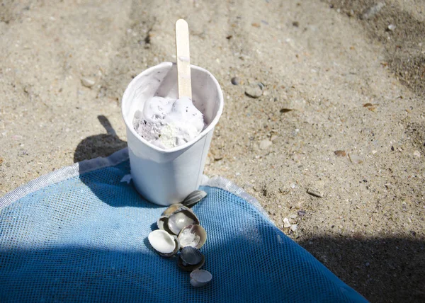 Çubuklu ve kabuklu dondurma.