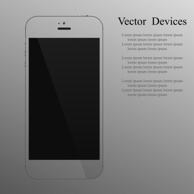 Gerçekçi şeffaf smartphone ile hafif bir arka plan boş bir ekranda. Vektör çizim