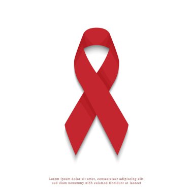 Kırmızı kurdele illüstrasyon, beyaz arka plan