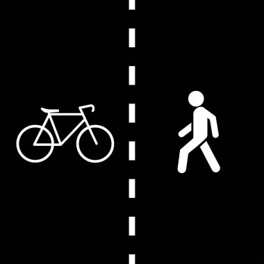 Trafiğe kapalı bisiklet yolu. Vektör