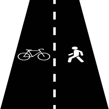 Trafiğe kapalı bisiklet yolu. Vektör