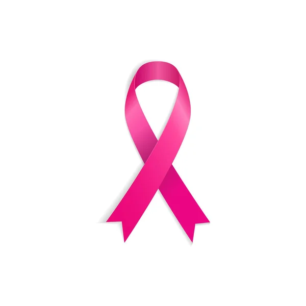Pink Ribbon illusztráció, fehér háttér — Stock Vector