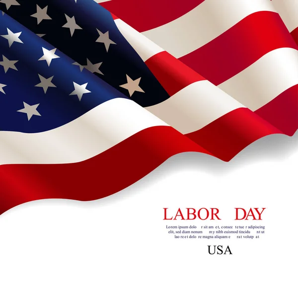 Il giorno del lavoro. Bandiera USA — Vettoriale Stock