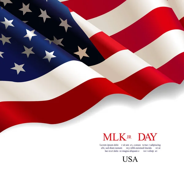 Μάρτιν Λούθερ Κινγκ ημέρα. Σημαία των ΗΠΑ — Διανυσματικό Αρχείο
