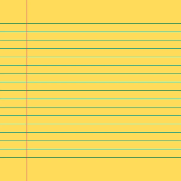 Libro de ejercicios de escritura de una hoja de papel de una página con margen rojo, patrón de hoja de trabajo de textura forrada limpia, libro de notas de estudiante en blanco de línea — Vector de stock