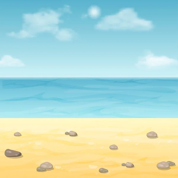 Playa de mar de verano vacía . — Vector de stock