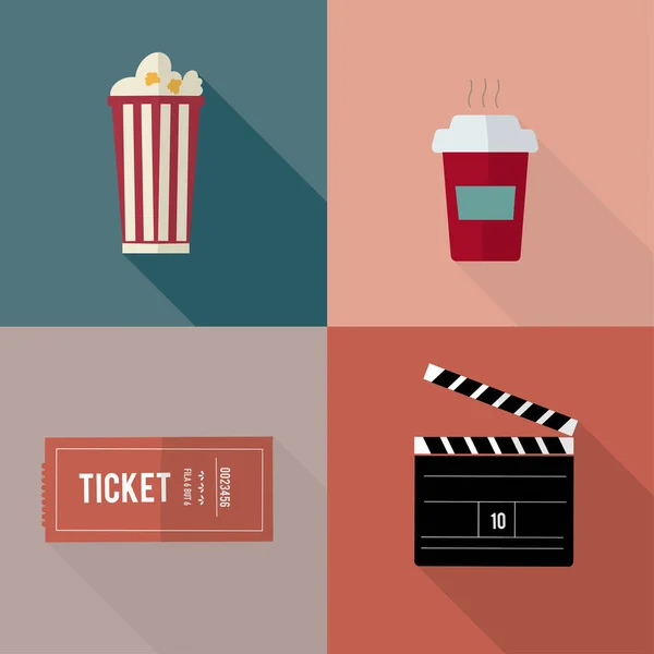 Set cinema icon. — Stock Vector