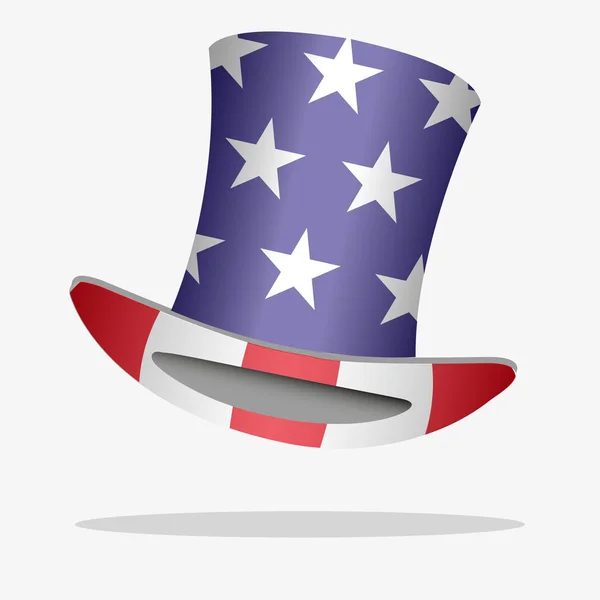 Bandeira de EUA em um chapéu — Vetor de Stock