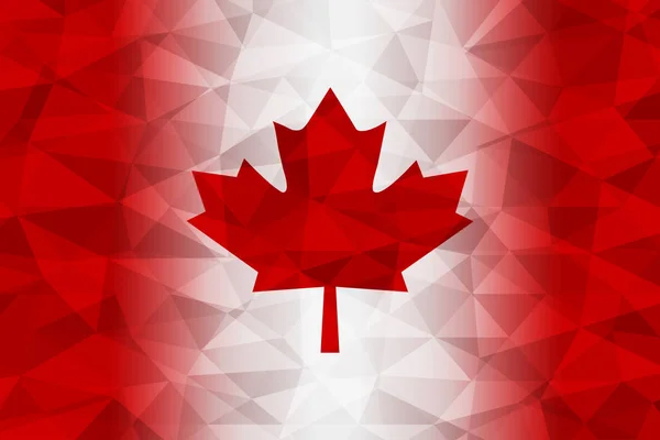 Bandera de Canadá rojo poligonal — Vector de stock