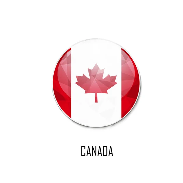 흰색 바탕에 동그라미에 캐나다 깃발 — 스톡 벡터