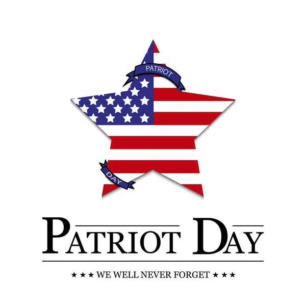 Zeichen Patriot Day auf weißem Hintergrund — Stockvektor
