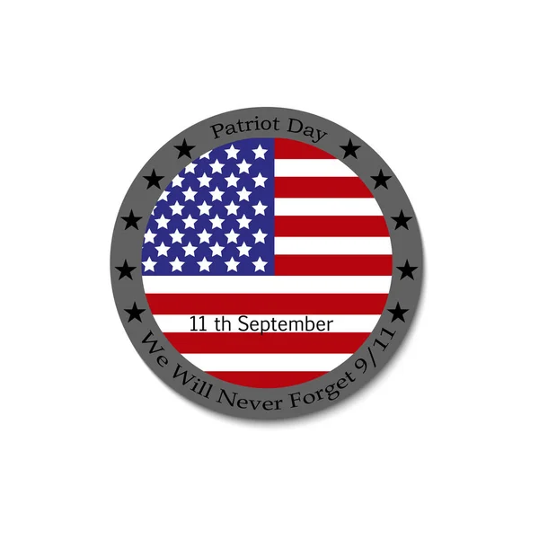 Signer Patriot Day sur fond blanc — Image vectorielle