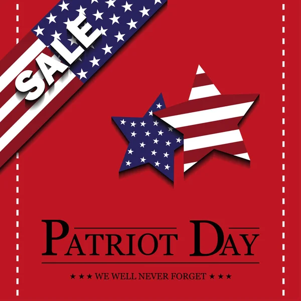 Signer Patriot Day sur fond rouge — Image vectorielle