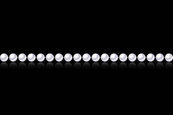 Realistische Perlenkette auf schwarzem Hintergrund — Stockvektor