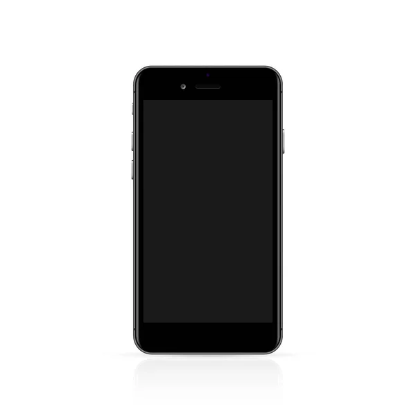 Smartphone realista em fundo branco. Tela em branco — Vetor de Stock