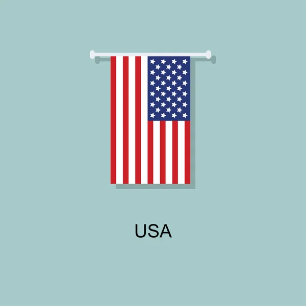 Флаг США. Абстрактная векторная плоская конструкция, значок — стоковый вектор