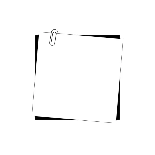 Weißes Papier und Clip auf weißem Hintergrund — Stockvektor