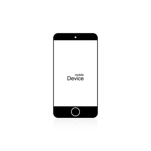 Black phone on white background. Blank screen — Stock Vector