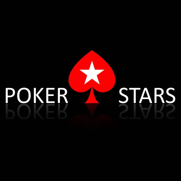 Poker Yıldız kelime ve plaing kartları sembol siyah arka plan üzerine