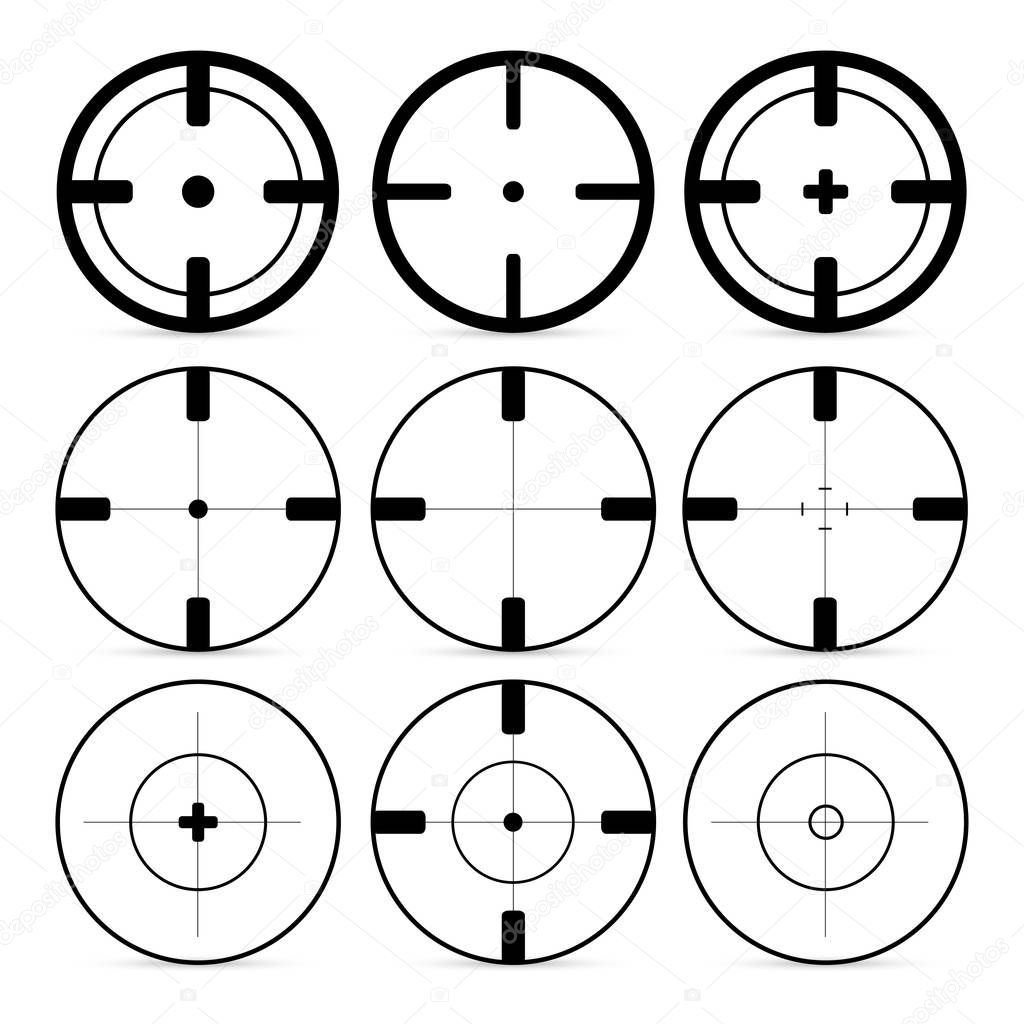 Set of different sights on a white background