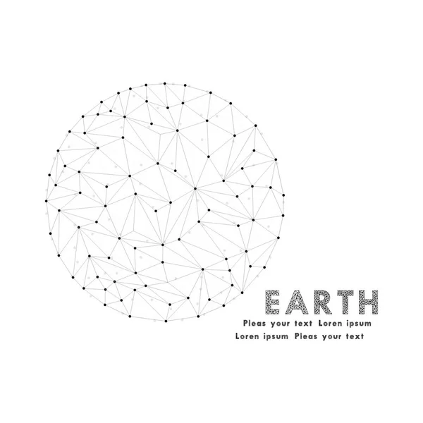 Netzwerke - Globus-Design. Erde polygonal, Folge 10 — Stockvektor