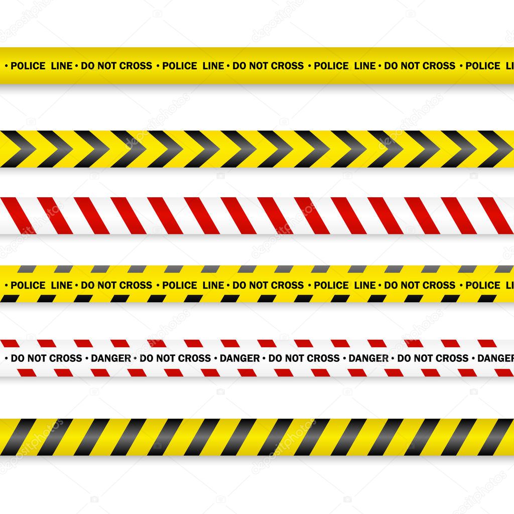 Vector Police line and do not cross, Danger tapes. Vector illustration. eps 10