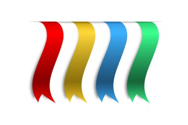 Vektör renk afiş şeritler boş arka plan üzerinde gölge kümesi