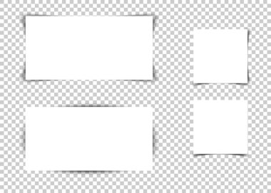 Gölgeler ile beyaz afiş şeffaf vektör arka plan ayarla