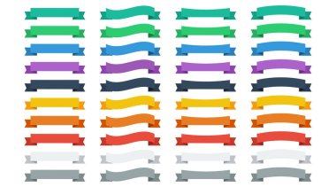 Vektör şeritler düz renkleri ayarlayın. Vektör şeritler afiş. 40 şerit kümesi